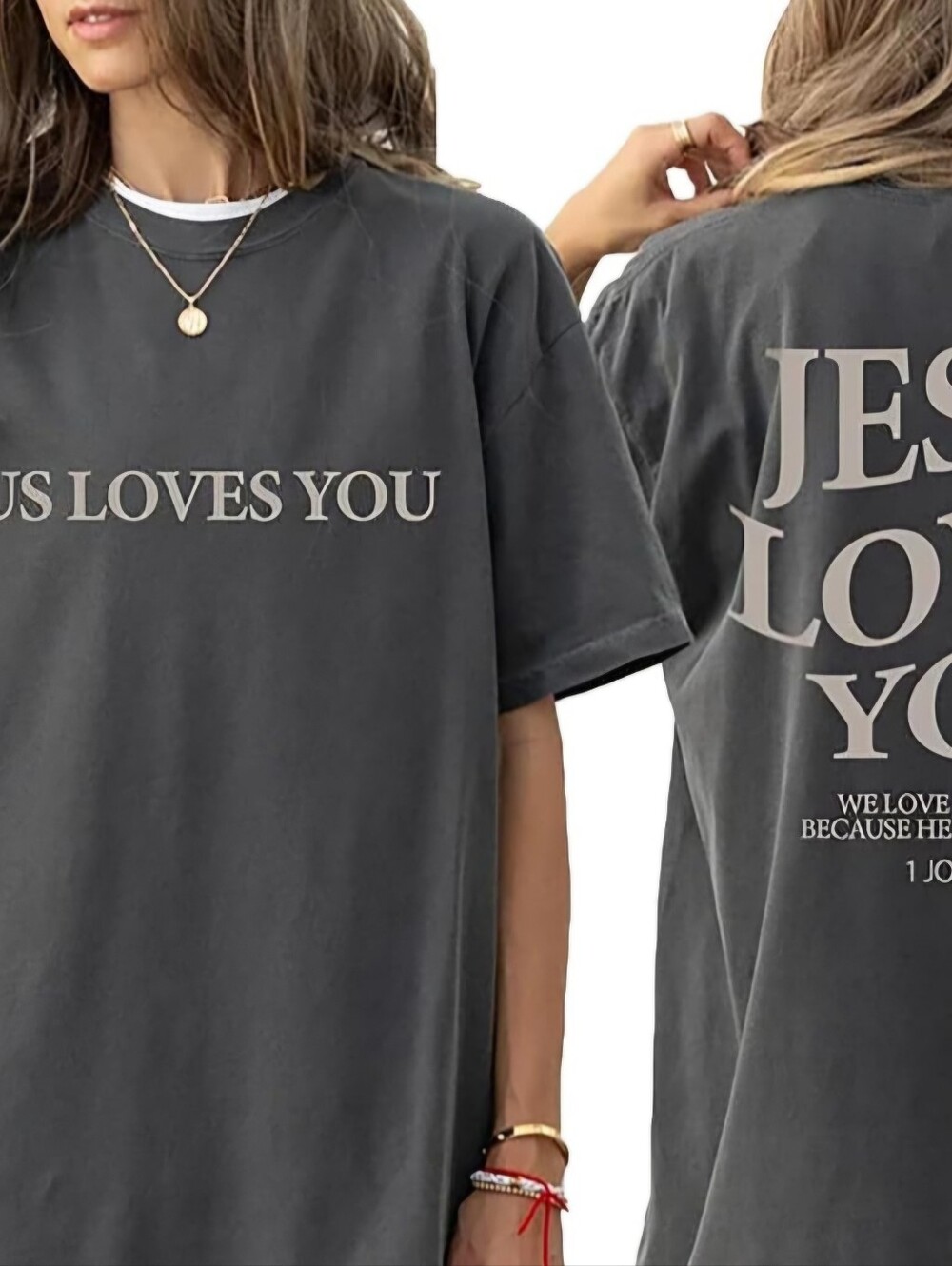 NEW Oversized Tshirts for Women Christian Shirts Faith Over Fear Shirt Large